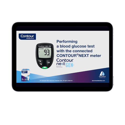 Image of tablet playing instructional video
