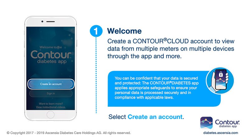 Get started by selecting the Create an Account button 